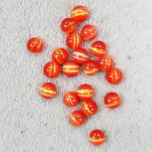5MM ROUND CABOCHON CAT'S EYE DARK ORANGE (20PCS/BAG)